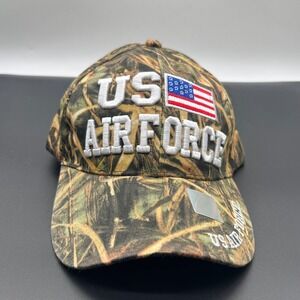 New US Air Force Hat OS Camo‎ Military New League Embroidered USA Flag Veteran
